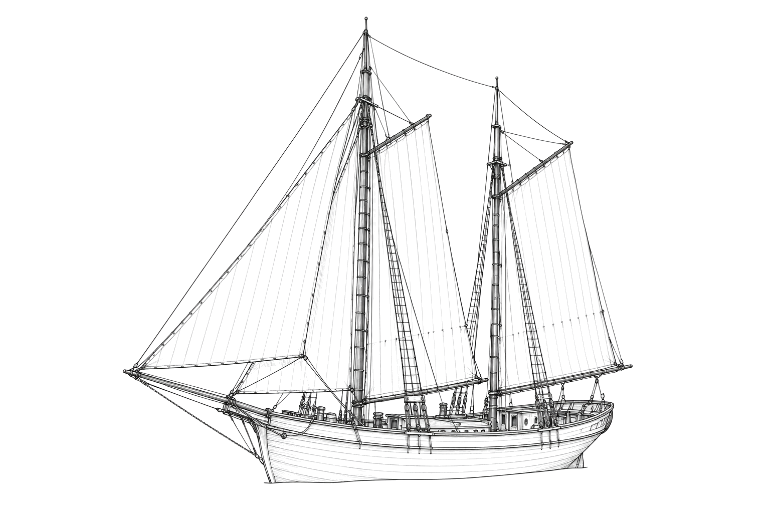 Engraved line drawing of the Alvin Buckingham
