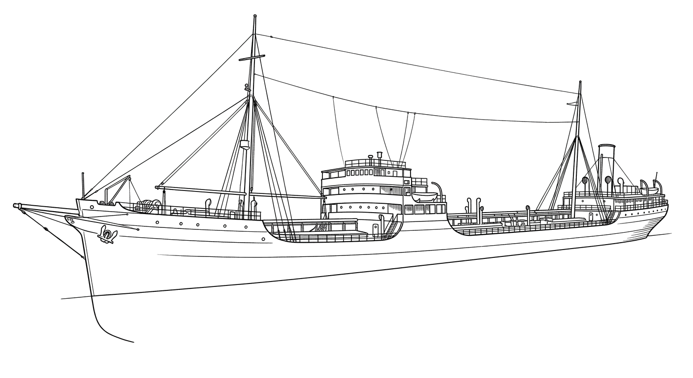 Engraved line drawing of the SS E.M. Clark