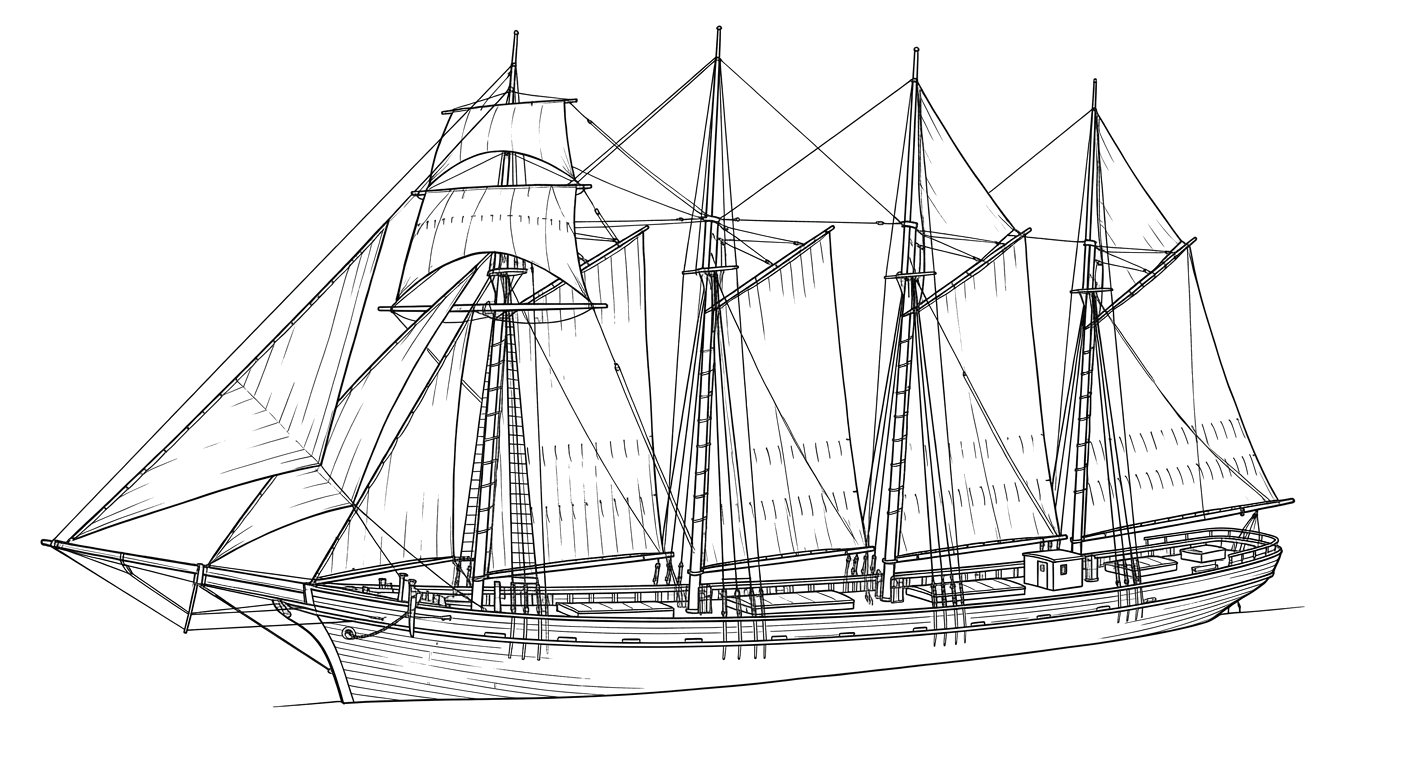 Engraved line drawing of the Frederick W. Day