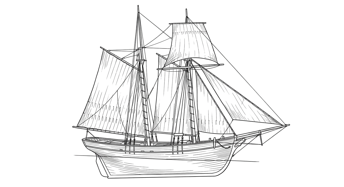 Engraved line drawing of the Bay State