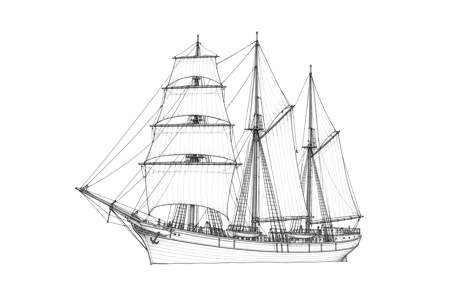 Engraved line drawing of the Olive Thurlow