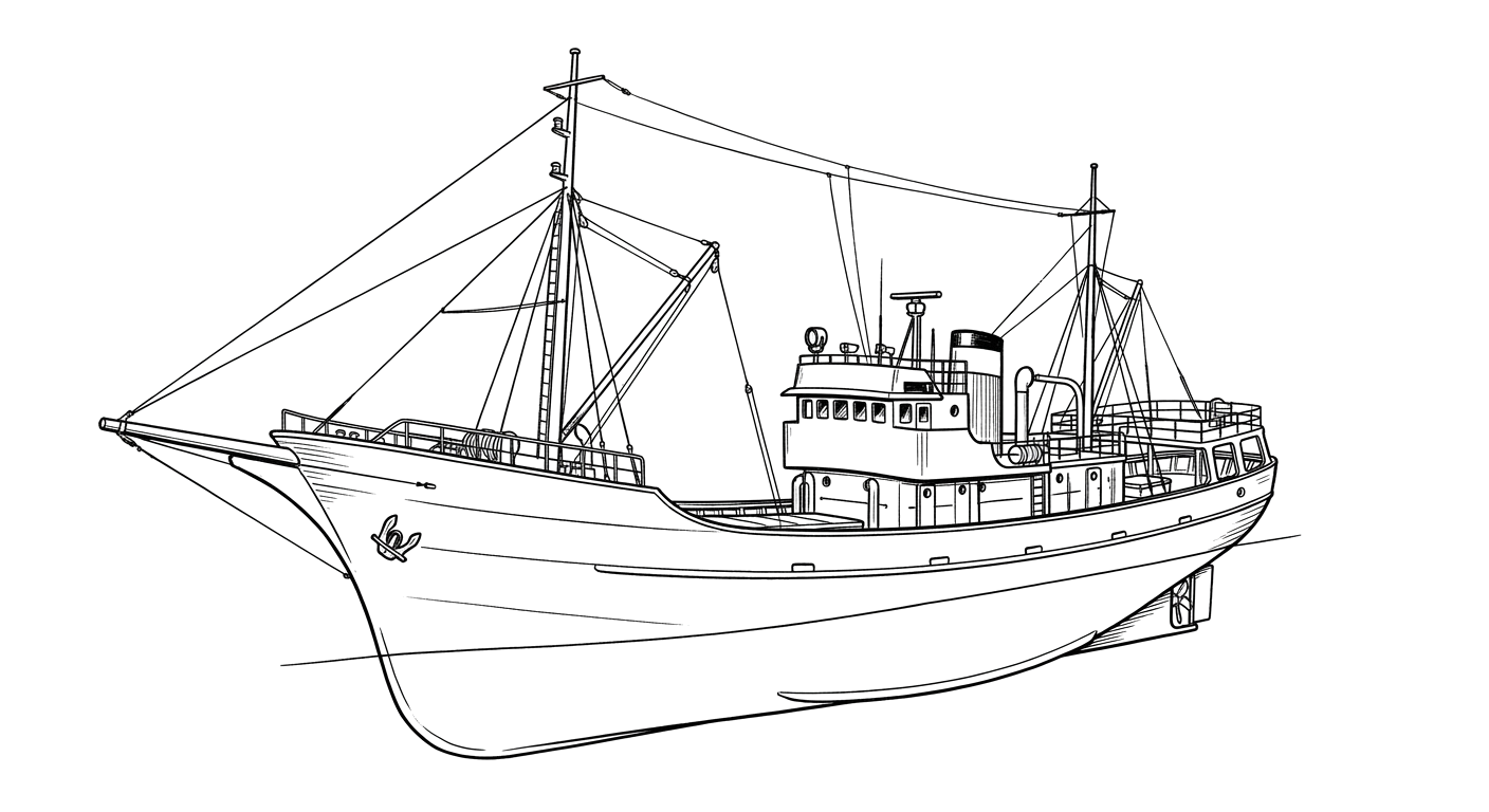 Engraved line drawing of the Tae Woong No. 603