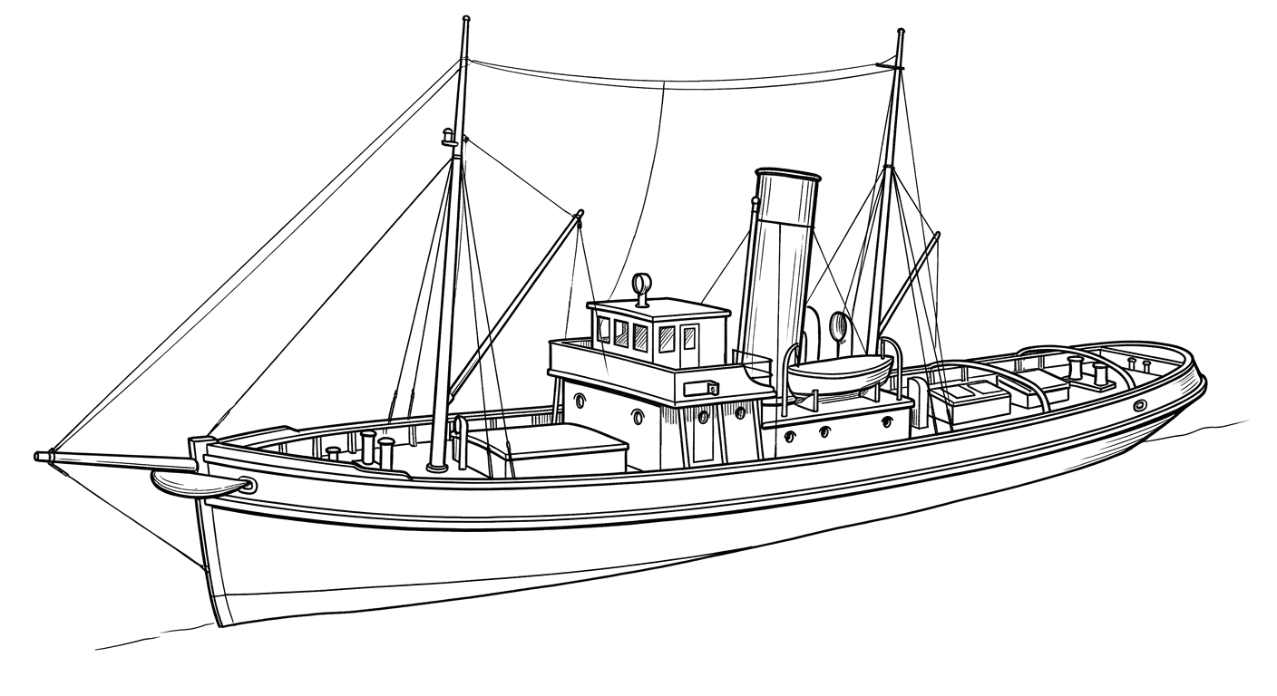Engraved line drawing of the John R. Williams