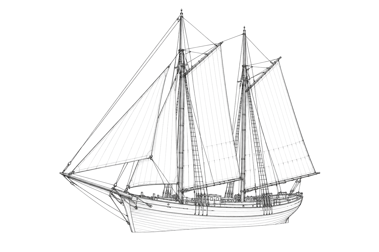 Engraved line drawing of the Antelope