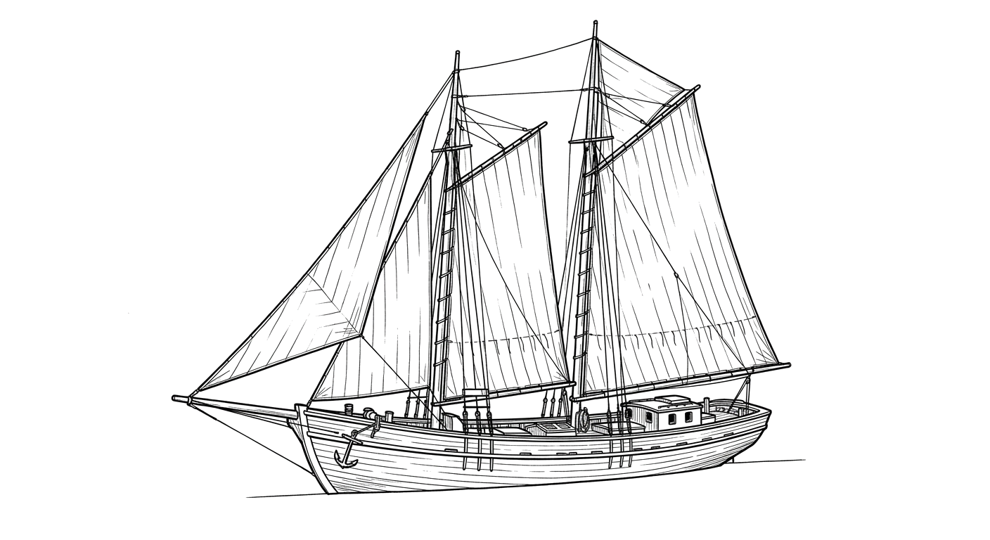 Engraved line drawing of the Malolo