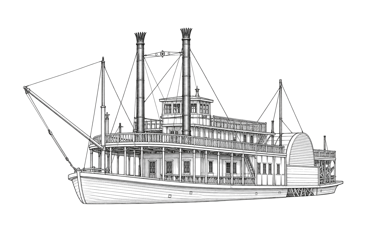 Engraved line drawing of the General Jackson