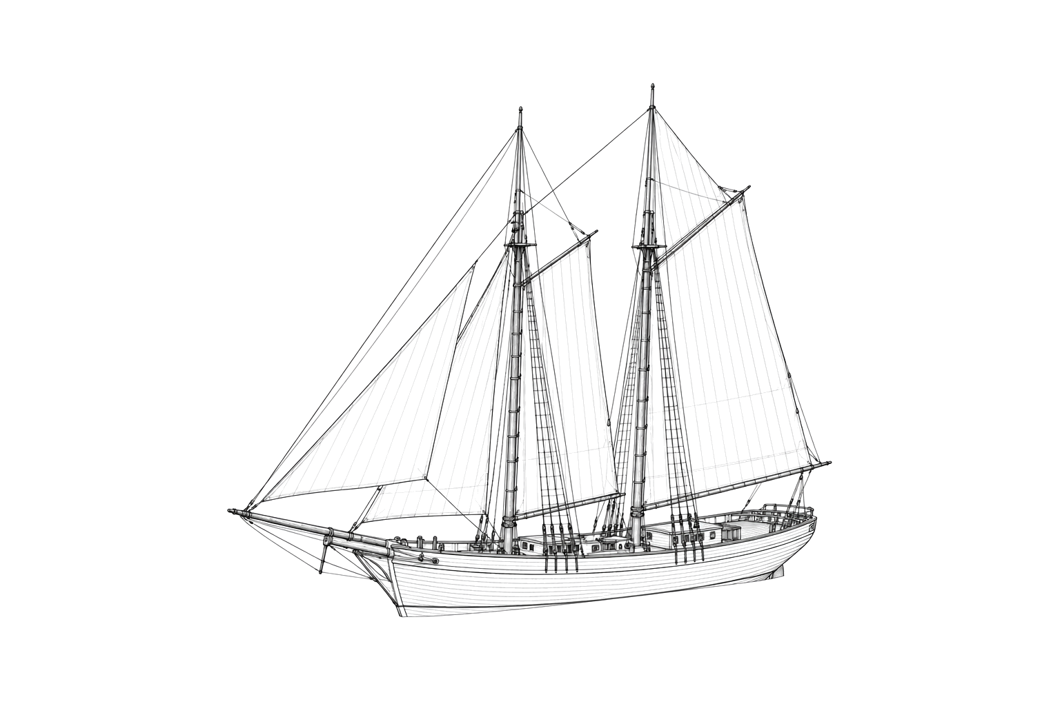 Engraved line drawing of the L. and A. Babcock