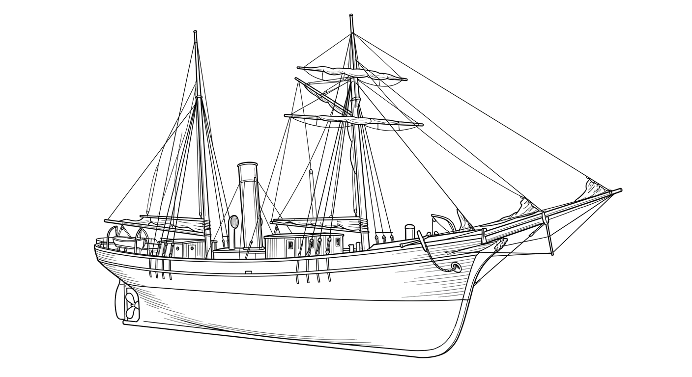 Engraved line drawing of the Gipsy
