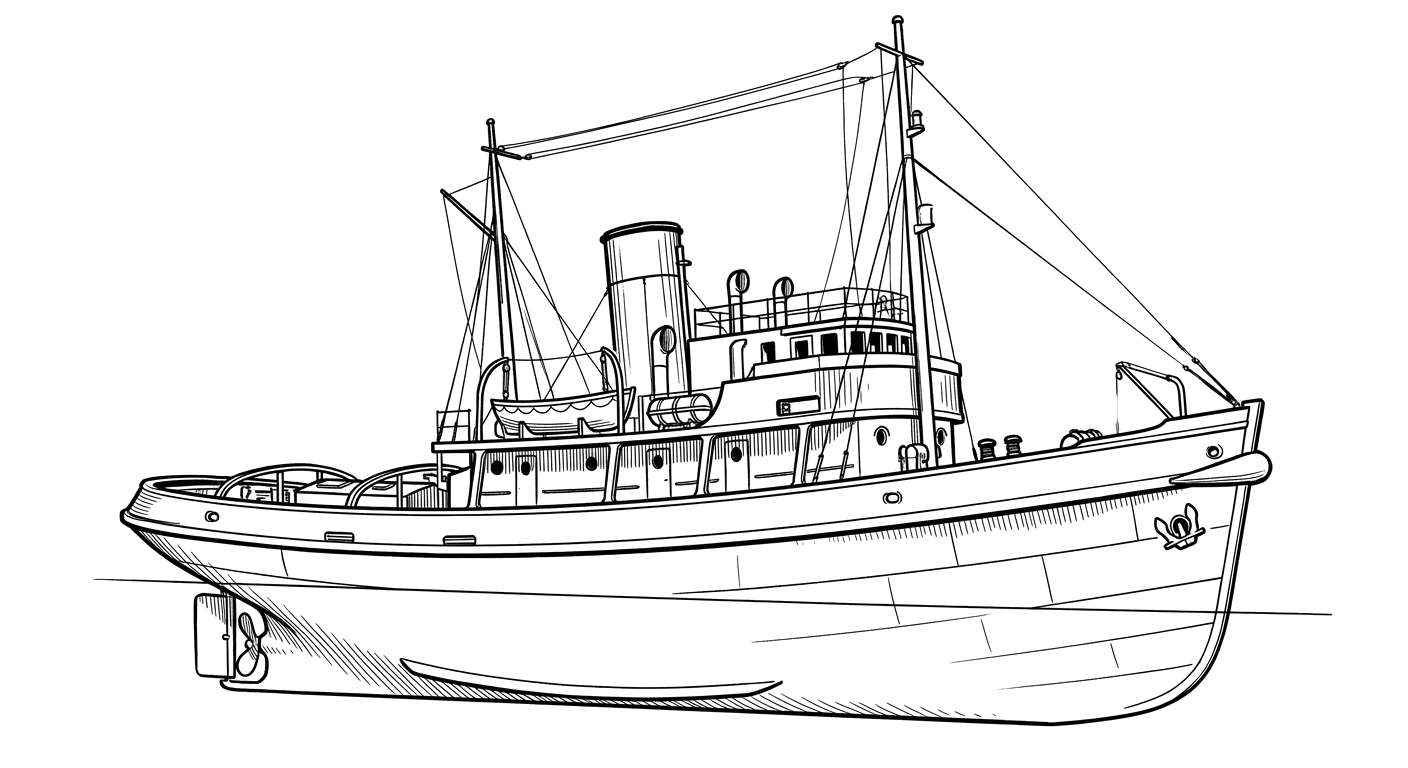 Engraved line drawing of the Rivtow Lion