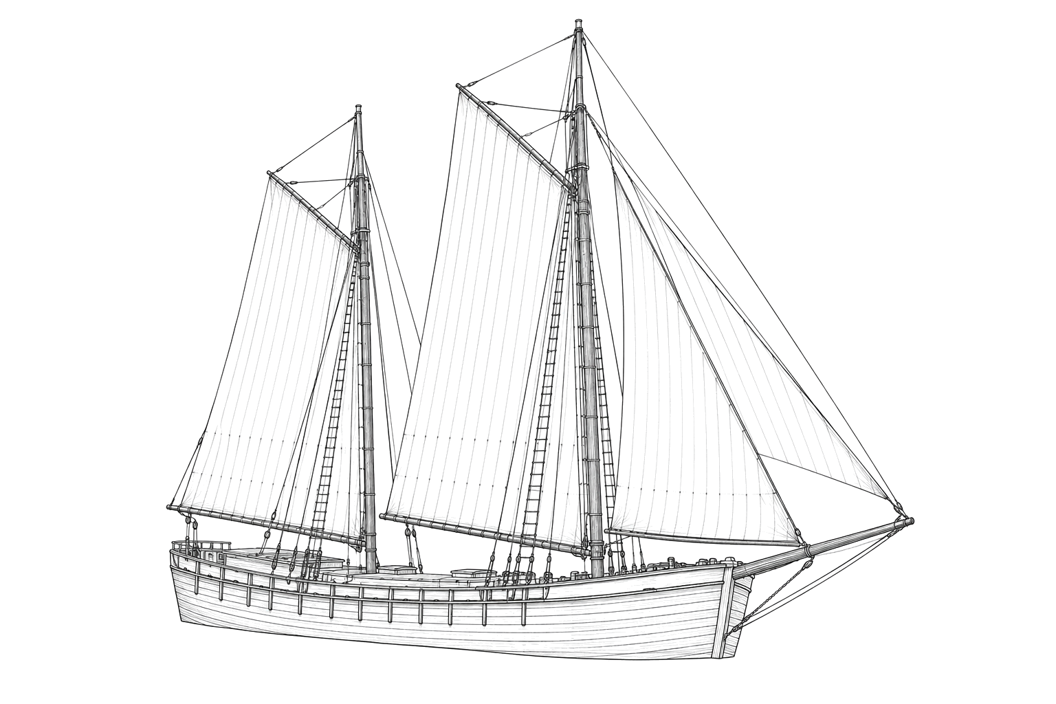 Engraved line drawing of the L. May Guthrie