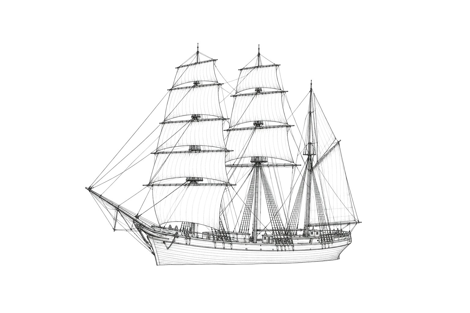 Engraved line drawing of the Marcia