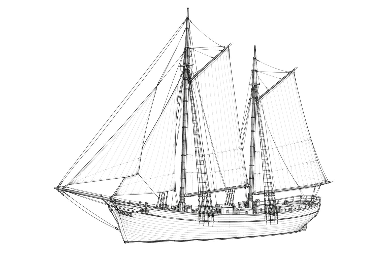 Engraved line drawing of the Joseph Hay