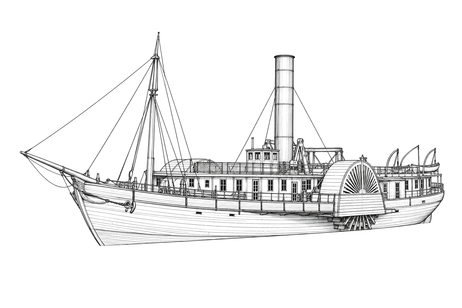 Engraved line drawing of the General Hunter