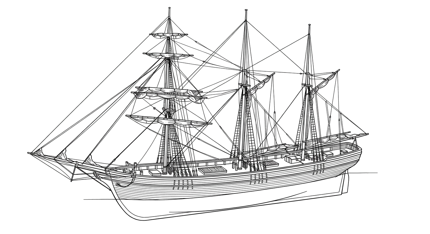 Engraved line drawing of the Coloma