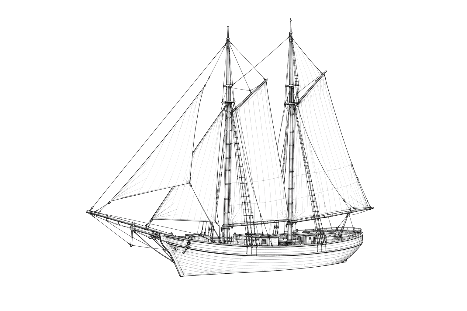 Engraved line drawing of the Elizabeth
