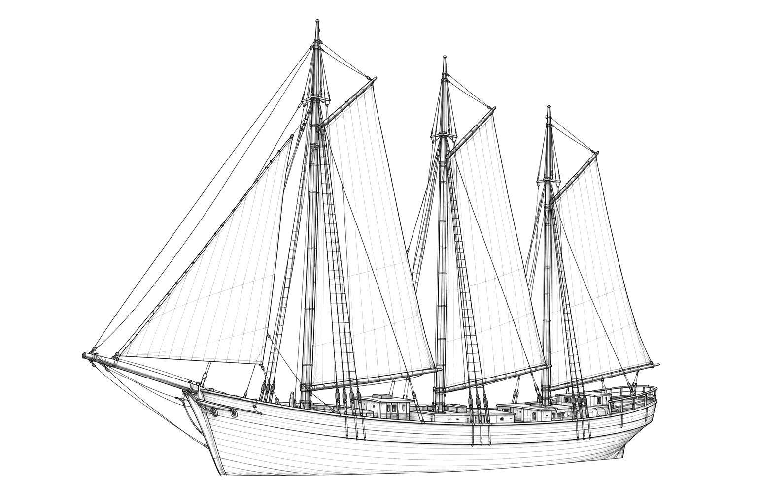 Engraved line drawing of the Lottie Cooper