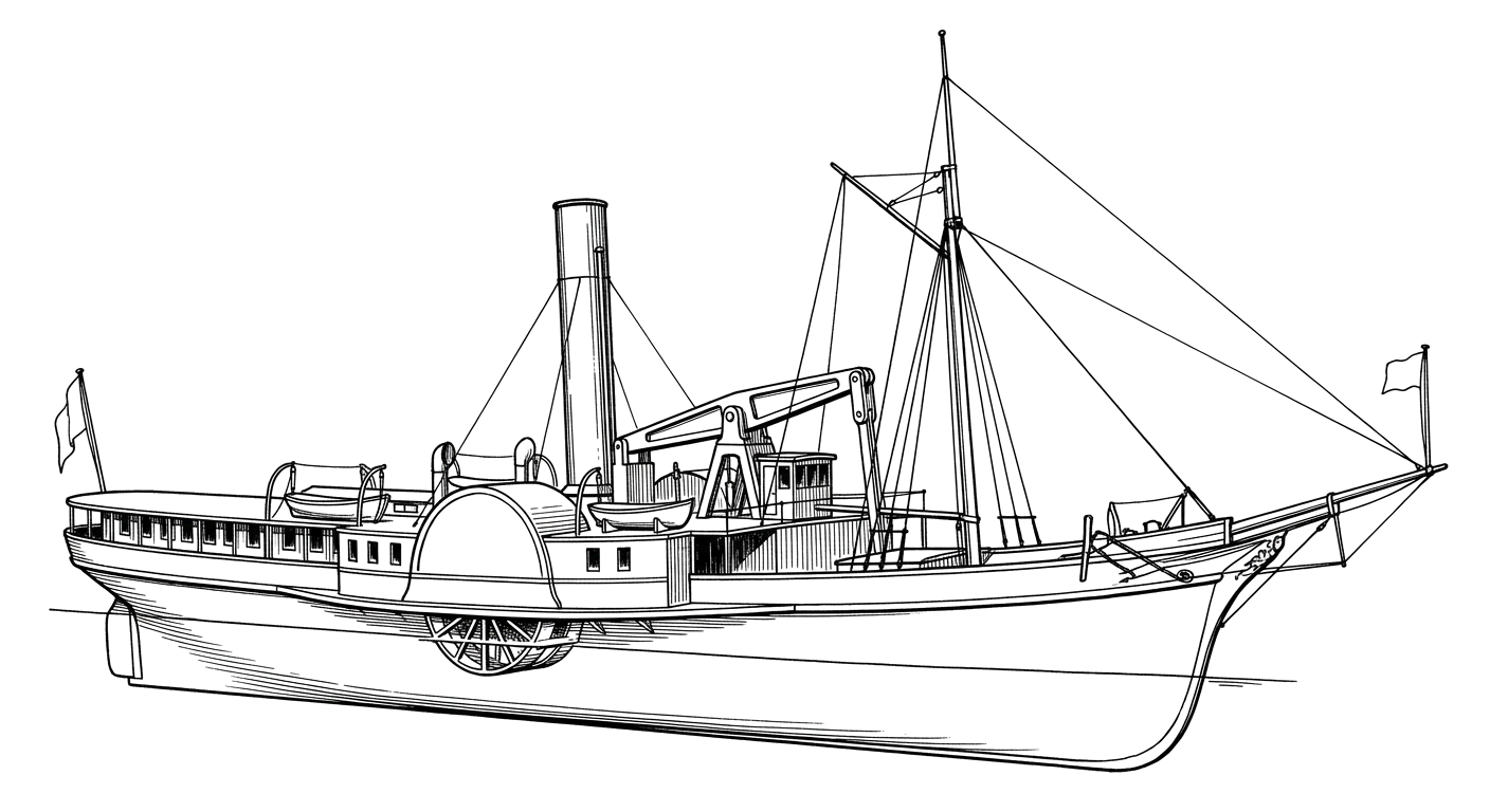 Engraved line drawing of the Henry Clay