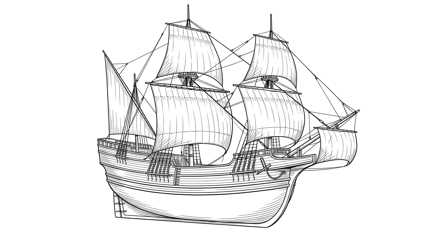 Engraved line drawing of the Urca de Lima