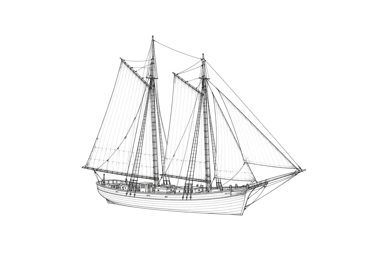 Engraved line drawing of the Annie E. Blackman