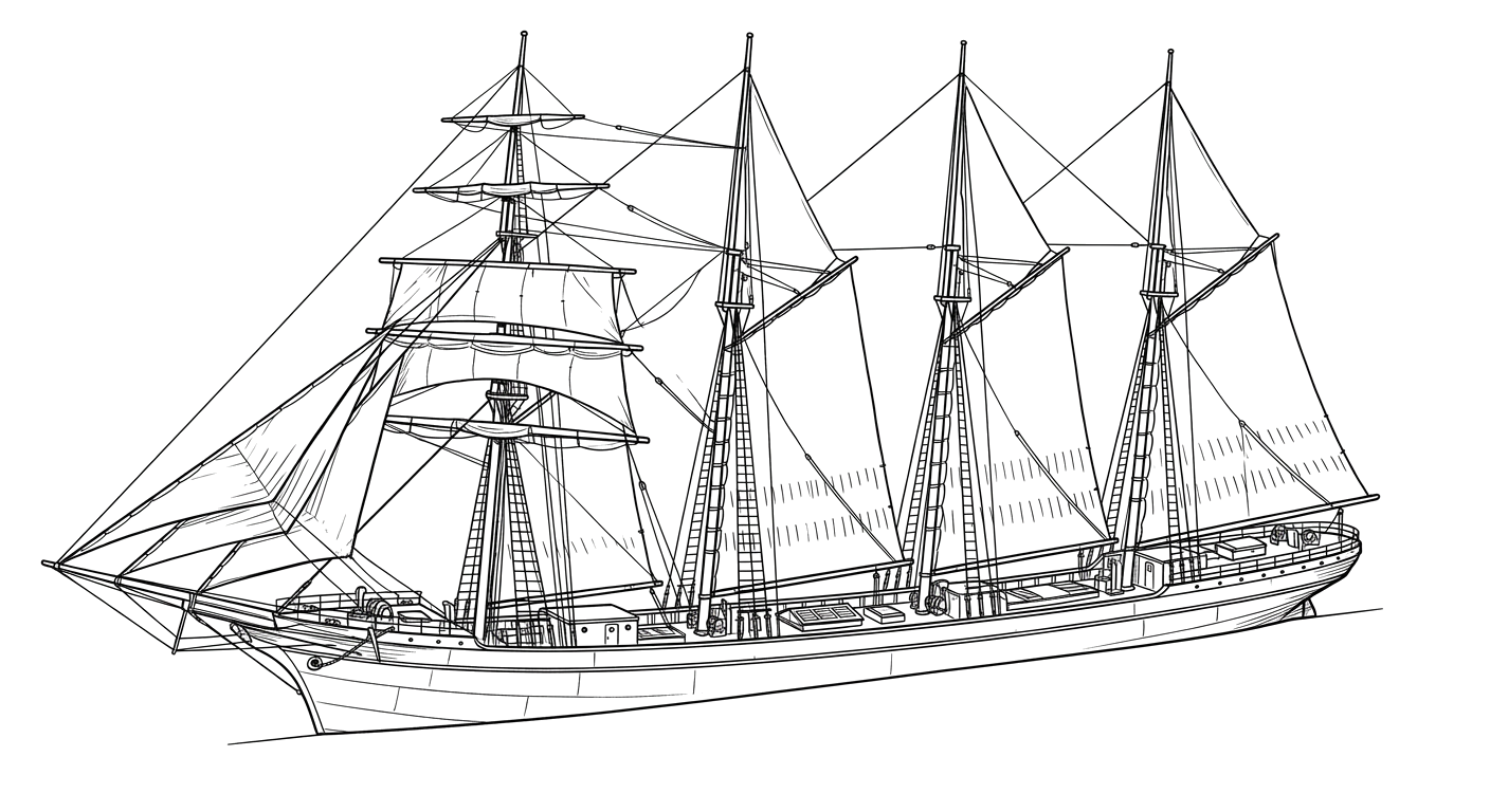 Engraved line drawing of the Cali