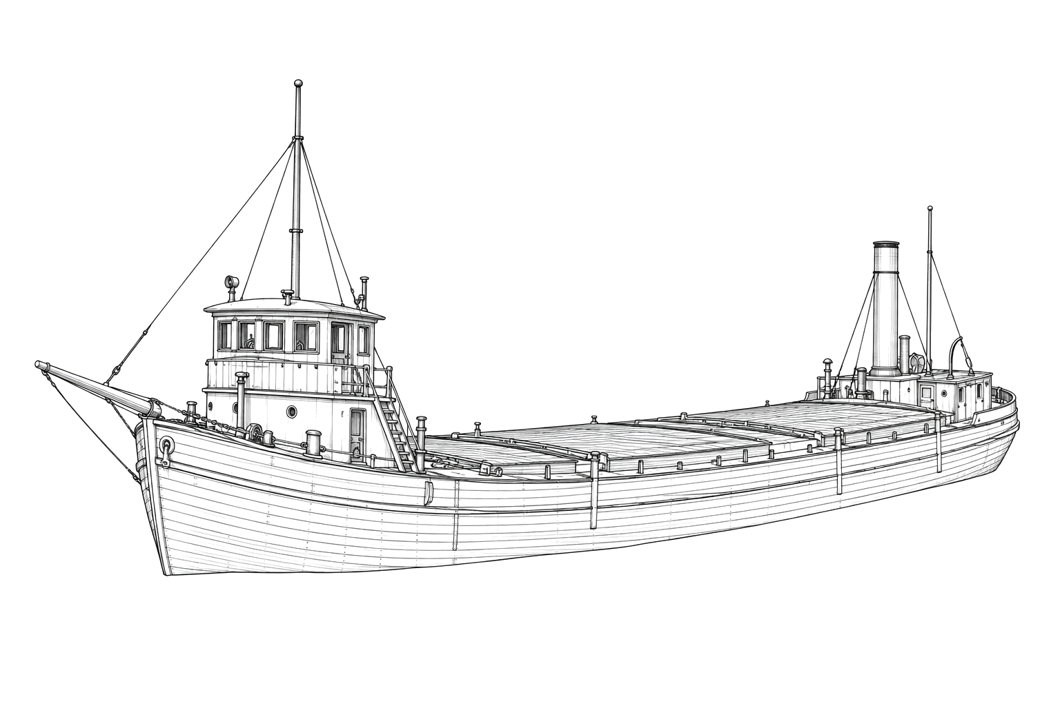 Engraved line drawing of the Mary Mills