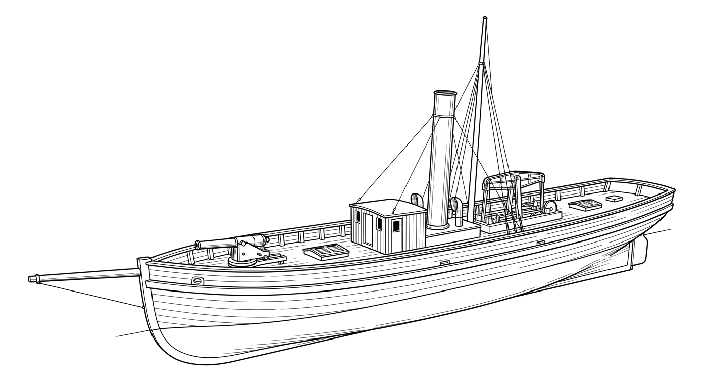 Engraved line drawing of the CSS George Page