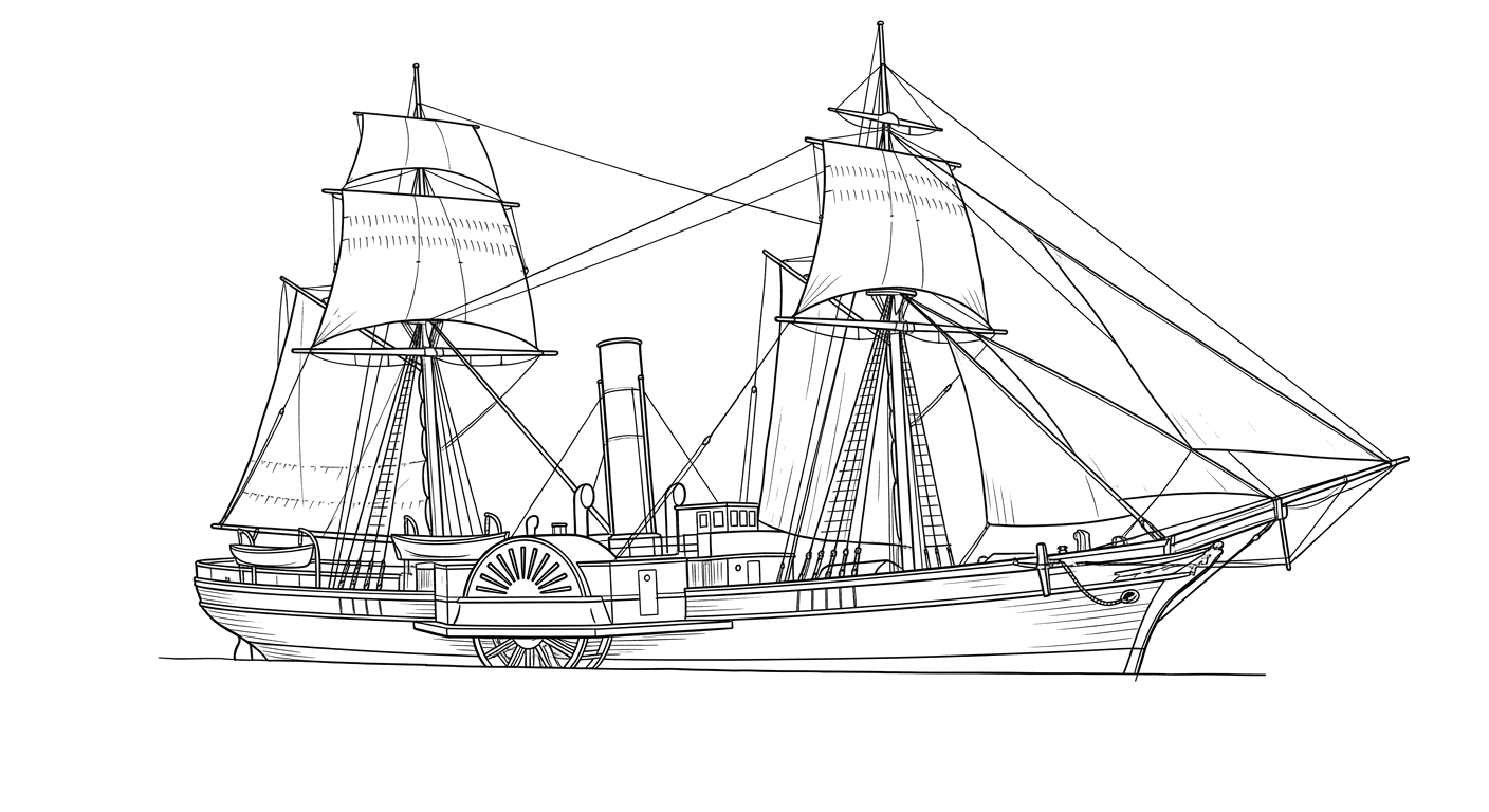 Engraved line drawing of the SS Northerner