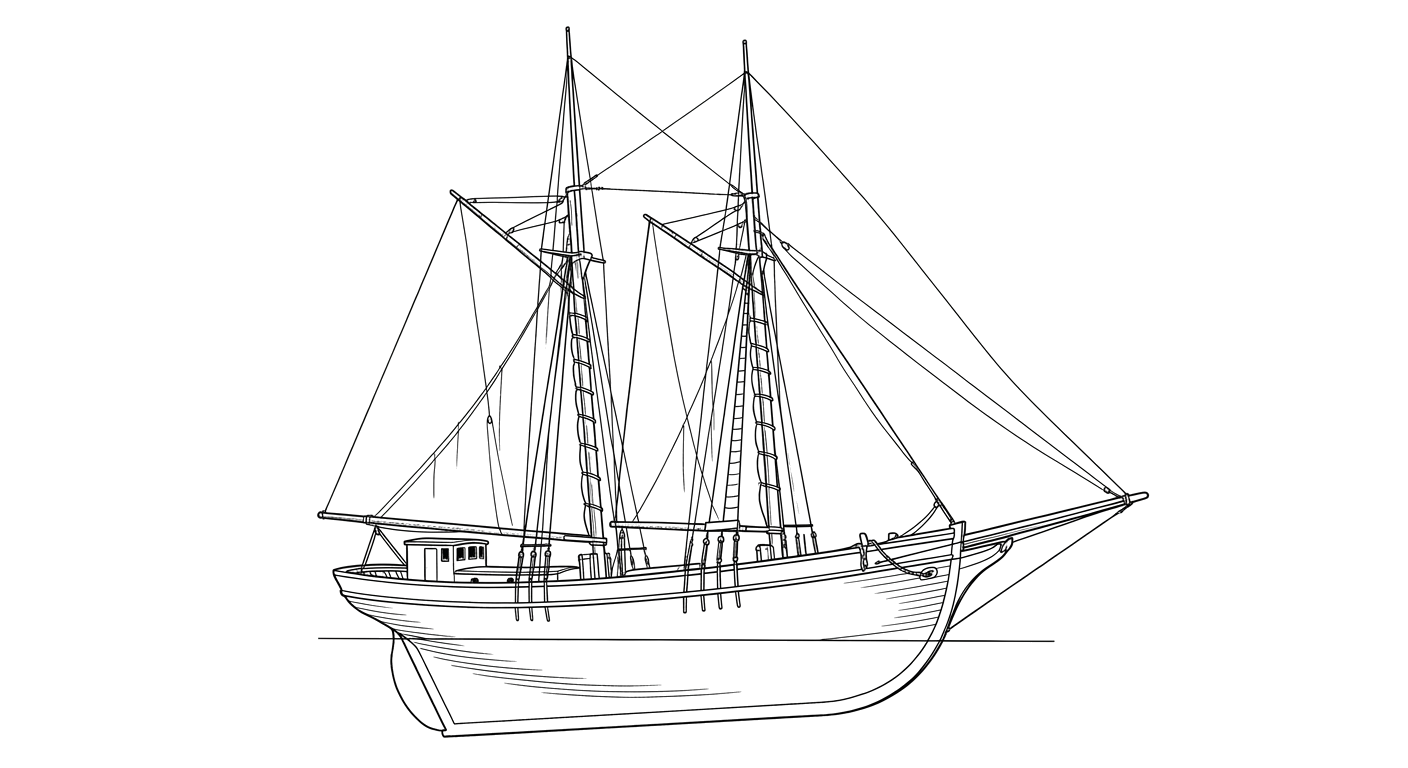 Engraved line drawing of the Ada K. Damon