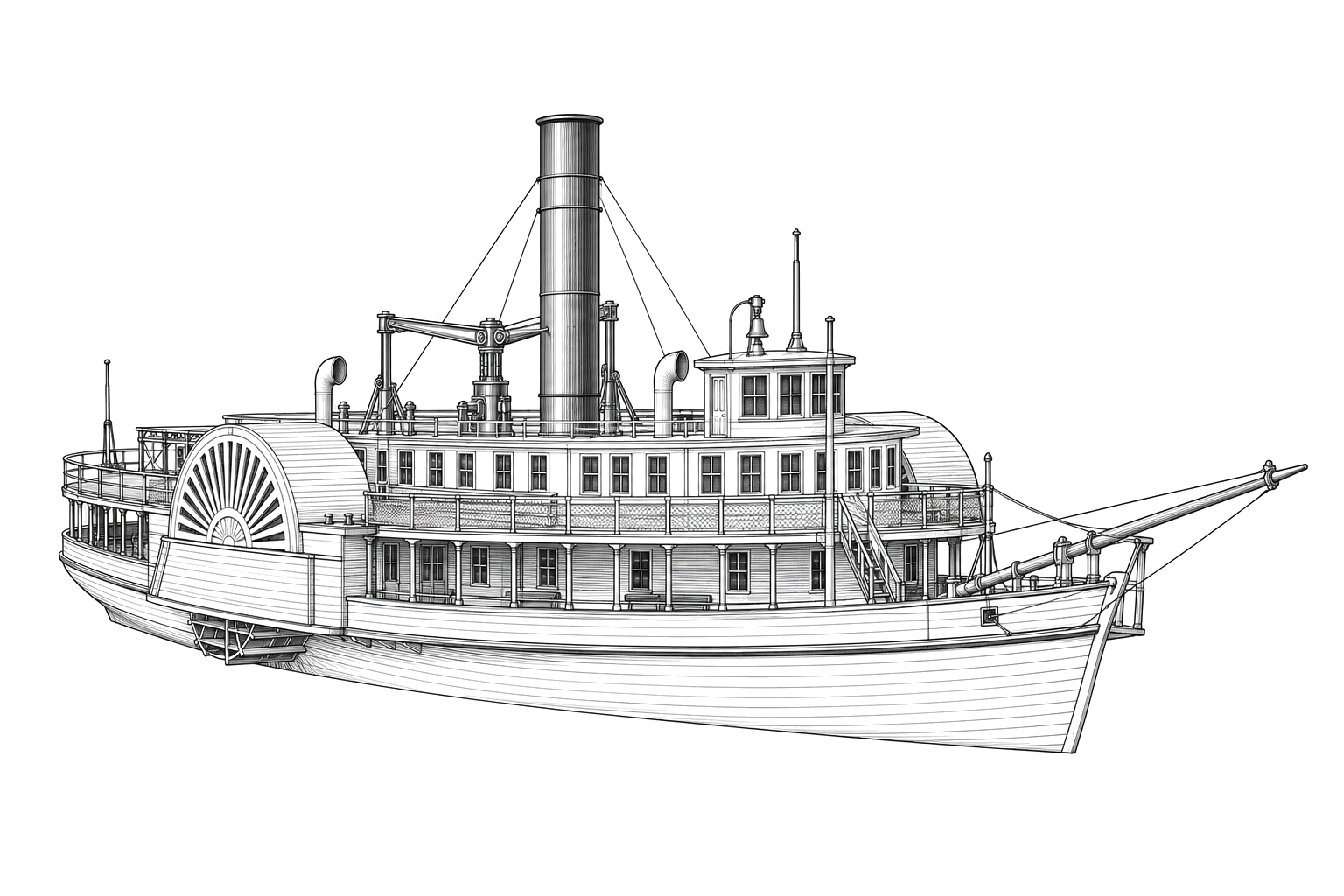 Engraved line drawing of the Emerald