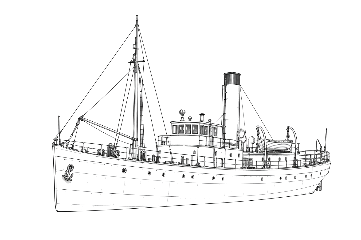 Engraved line drawing of the Lambton