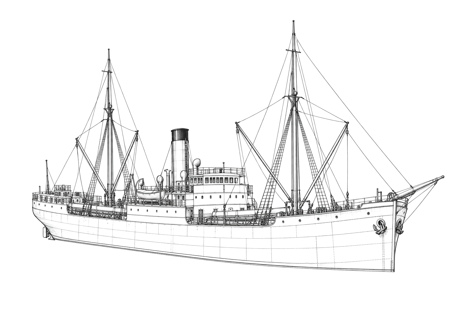 Engraved line drawing of the Wexford
