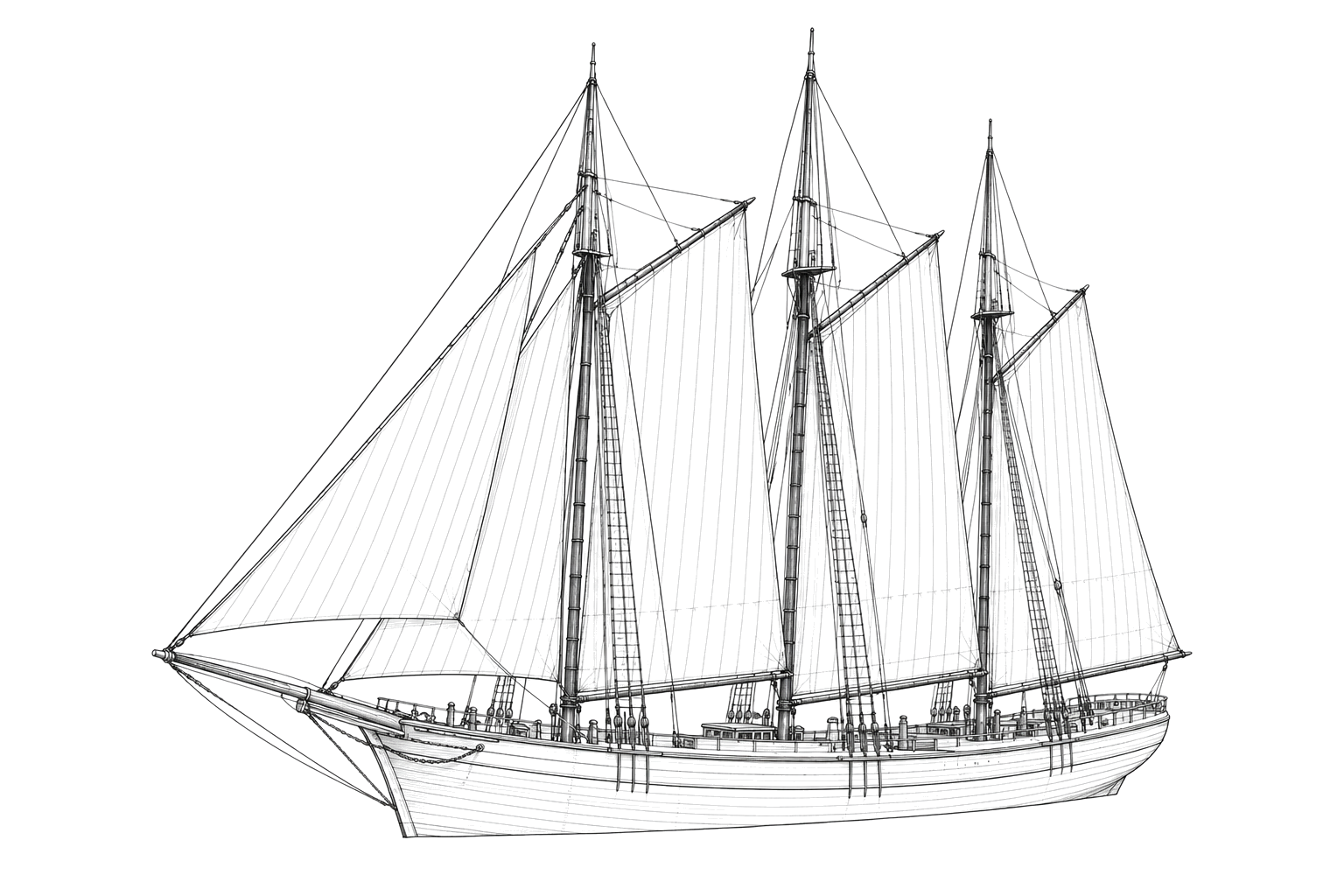 Engraved line drawing of the Rodman R. Nickerson