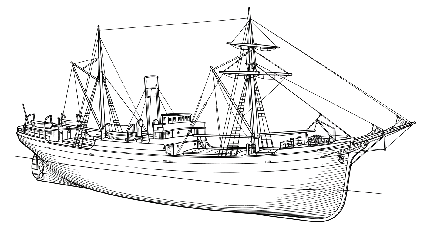 Engraved line drawing of the Uganda