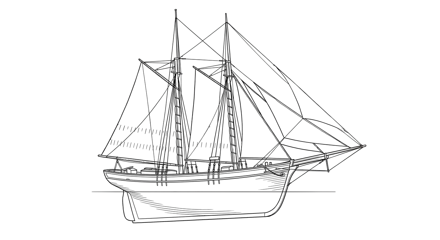 Engraved line drawing of the Marion Rogers