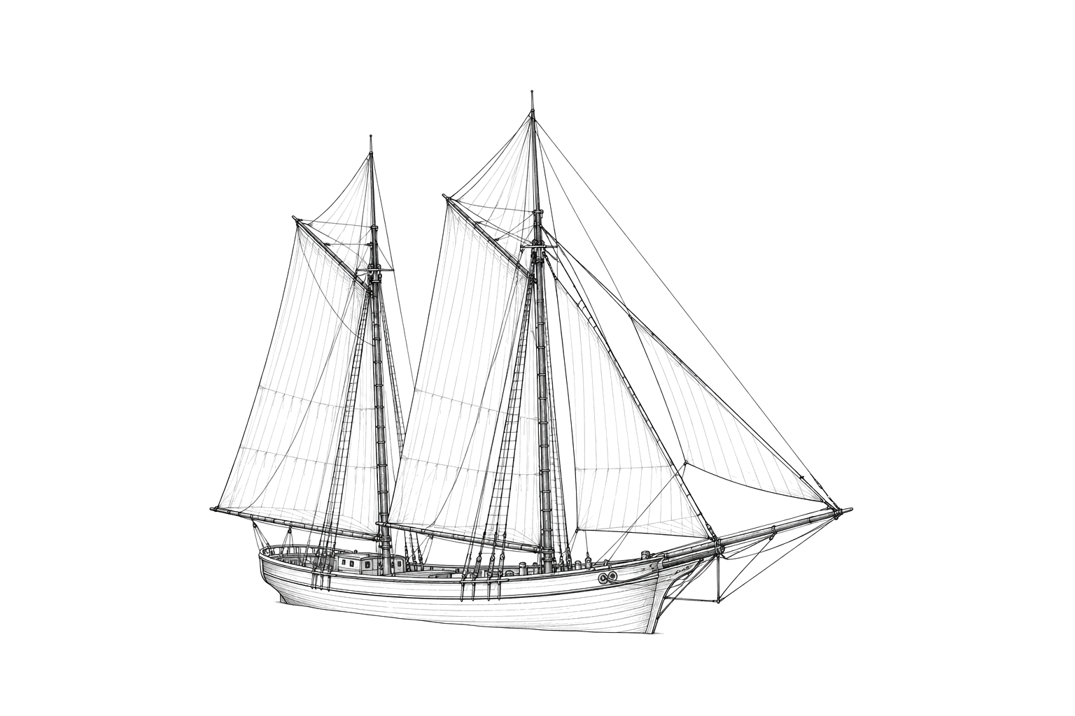 Engraved line drawing of the F.T. Barney