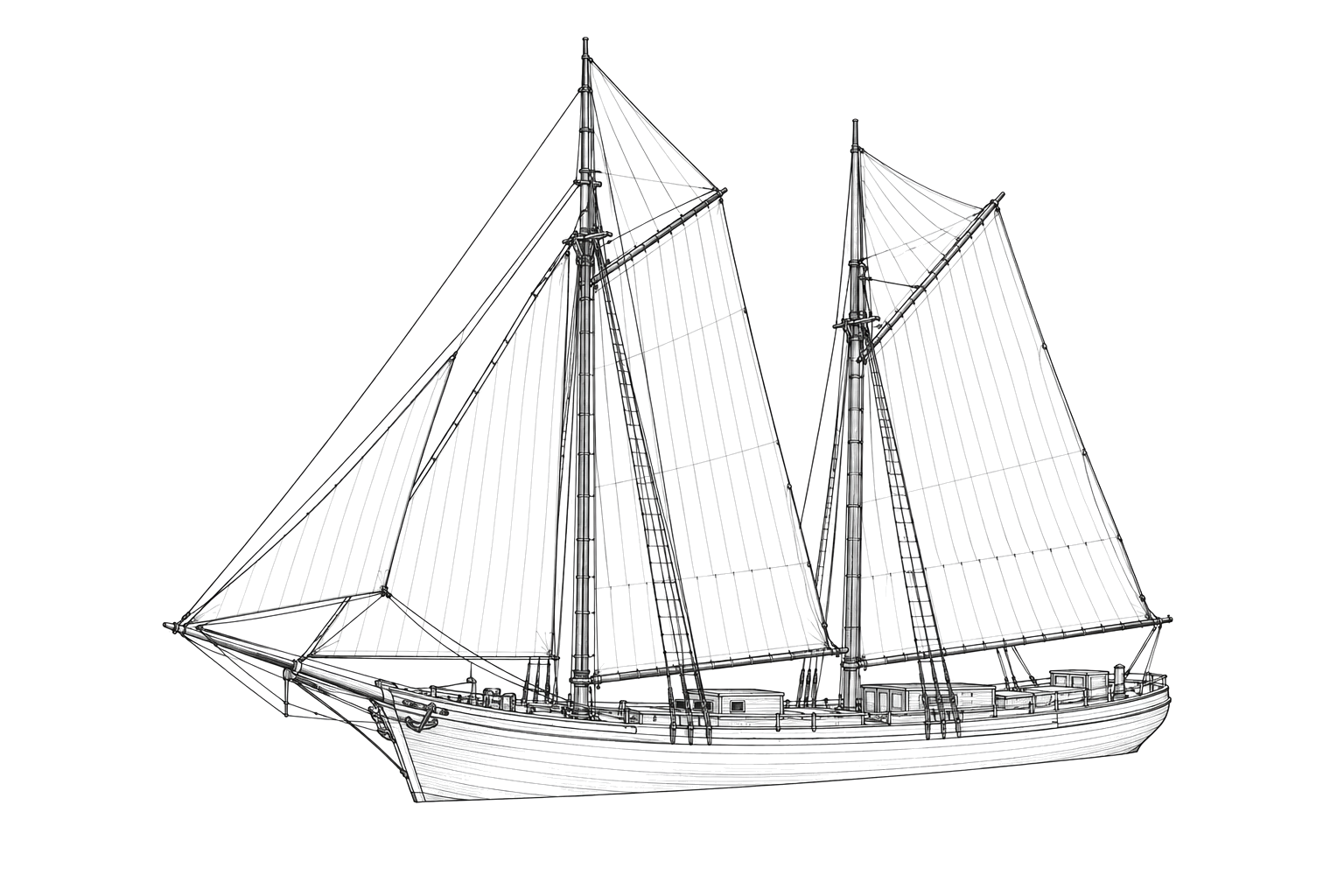 Engraved line drawing of the Florence M. Dickinson