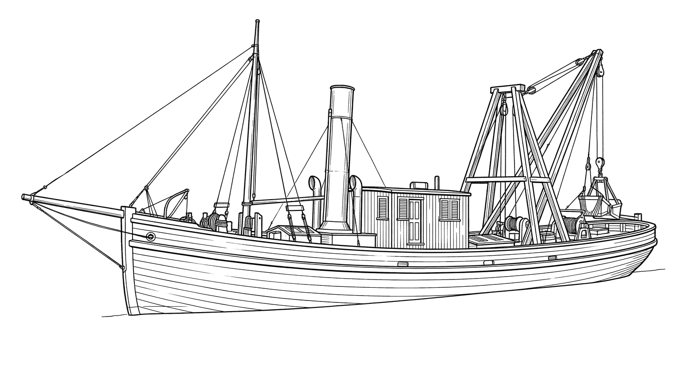Engraved line drawing of the Gordon