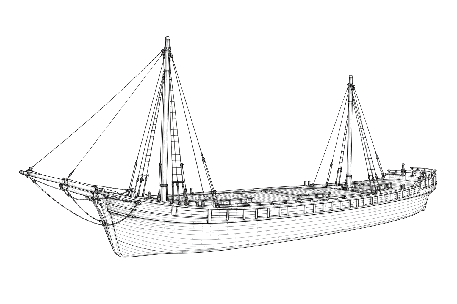 Engraved line drawing of the Undaunted