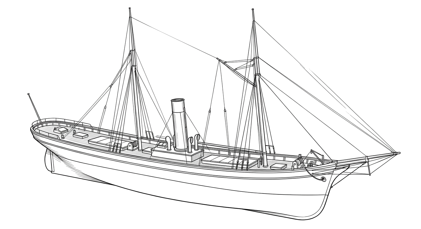 Engraved line drawing of the Cottoneva