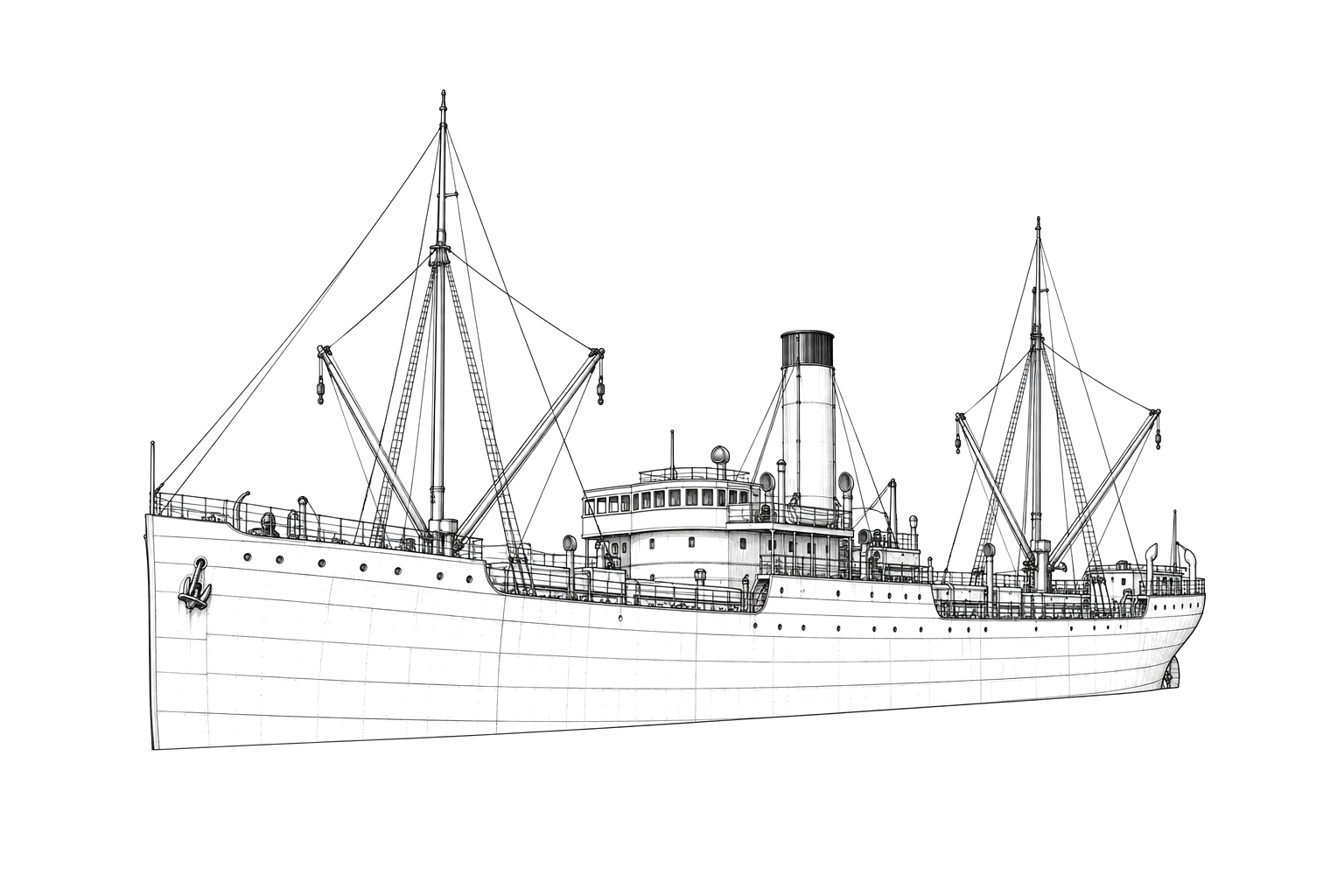 Engraved line drawing of the Ontario