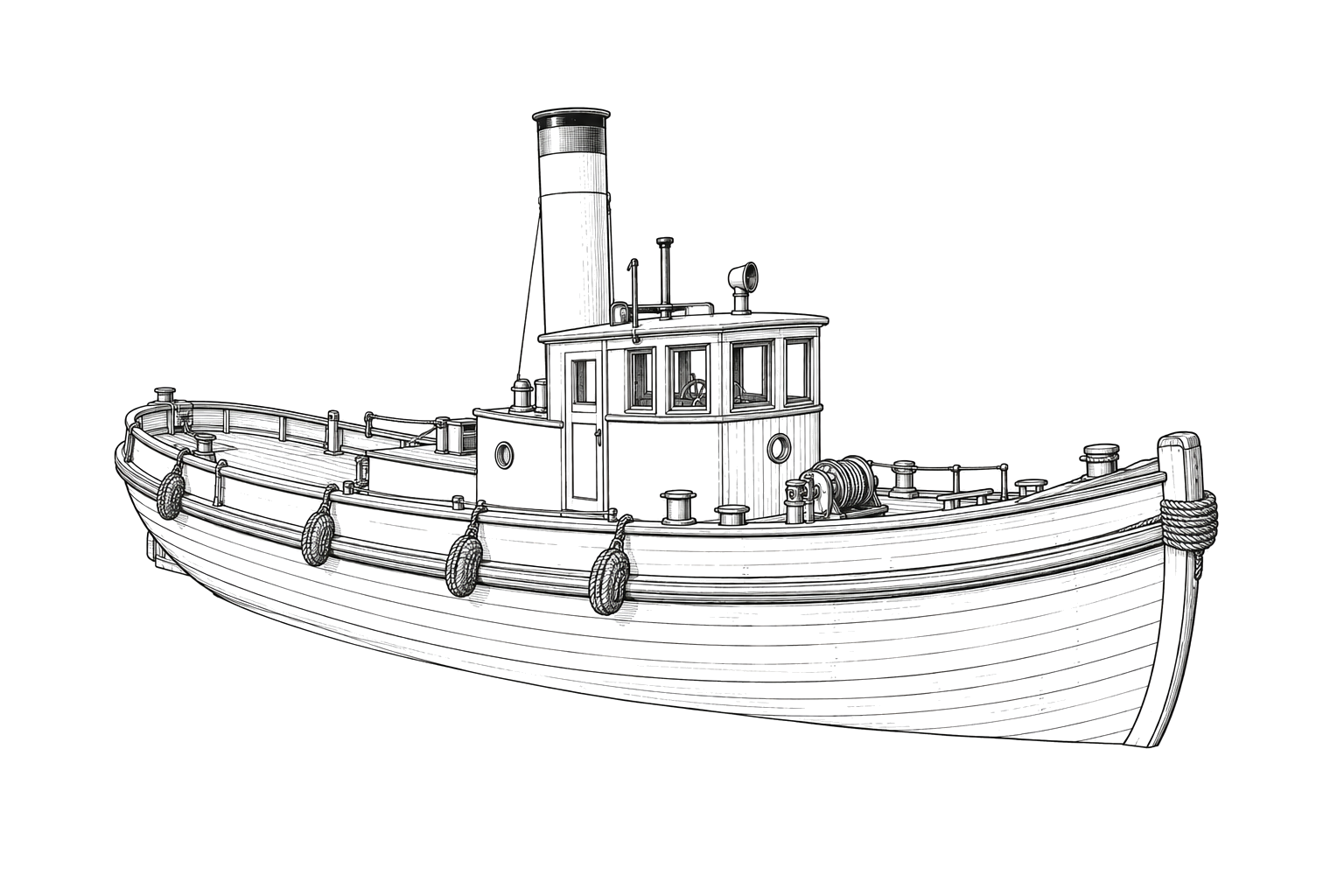 Engraved line drawing of the Tourist
