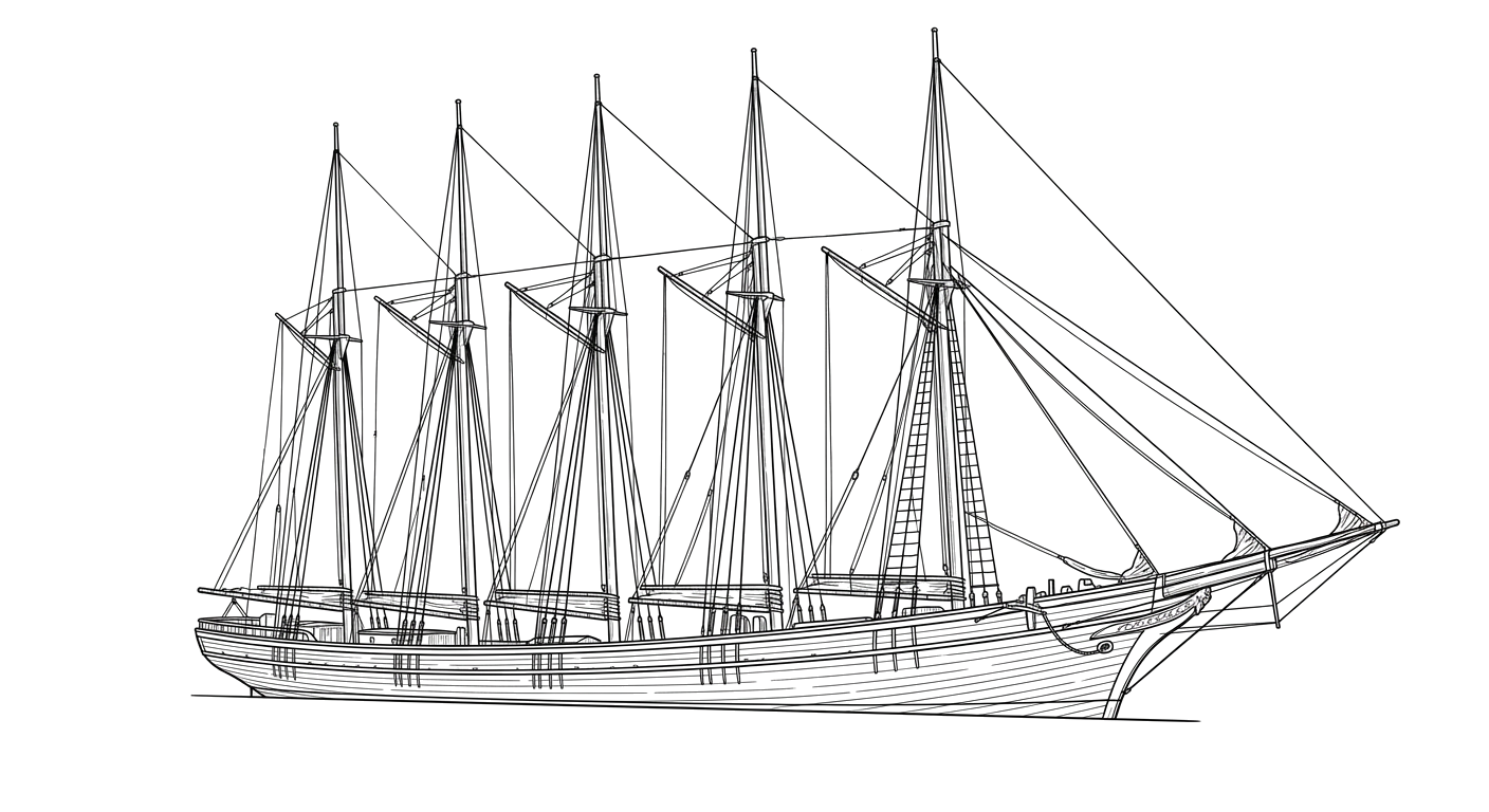 Engraved line drawing of the Mertie B. Crowley