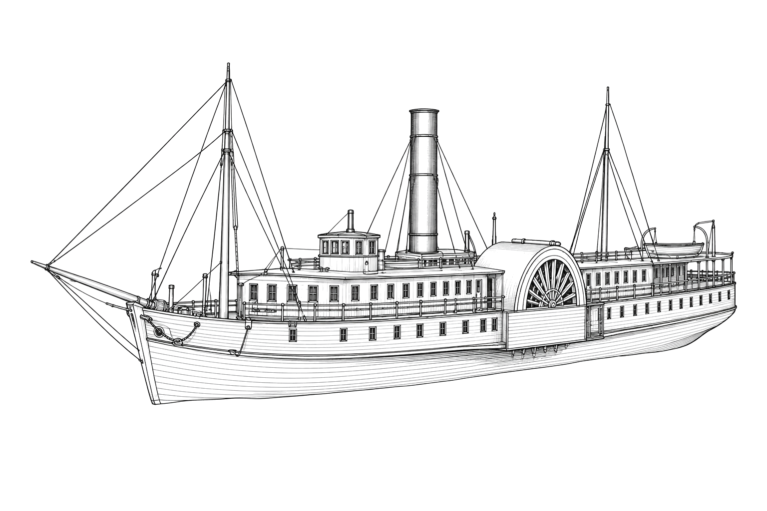 Engraved line drawing of the G. P. Griffith