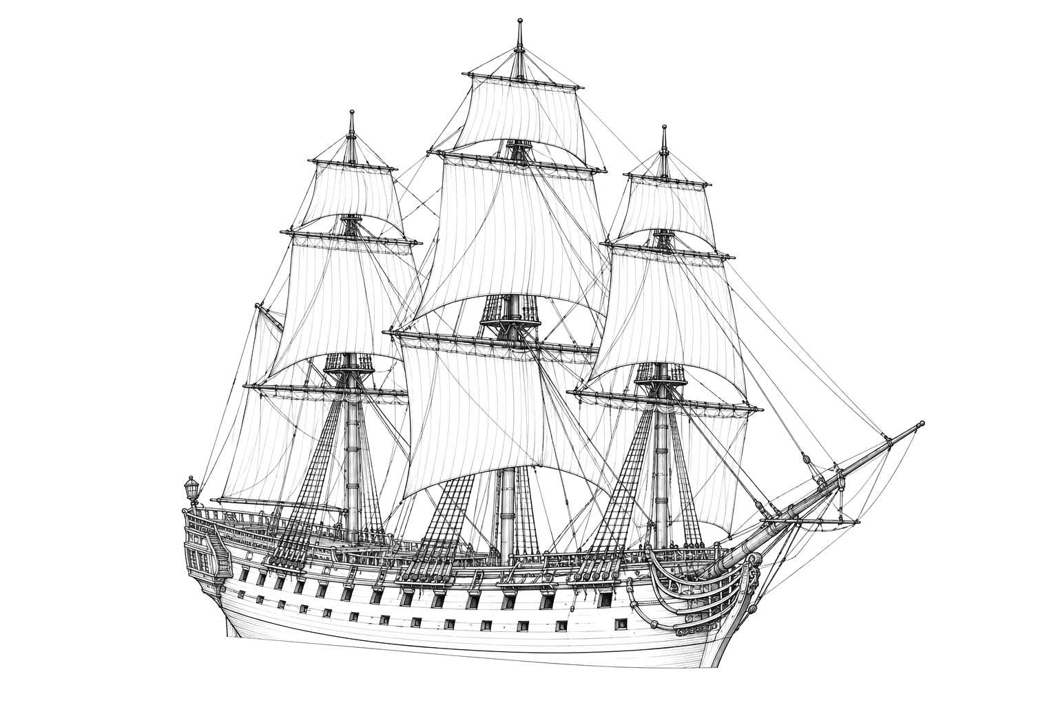 Engraved line drawing of the HMS Cerberus