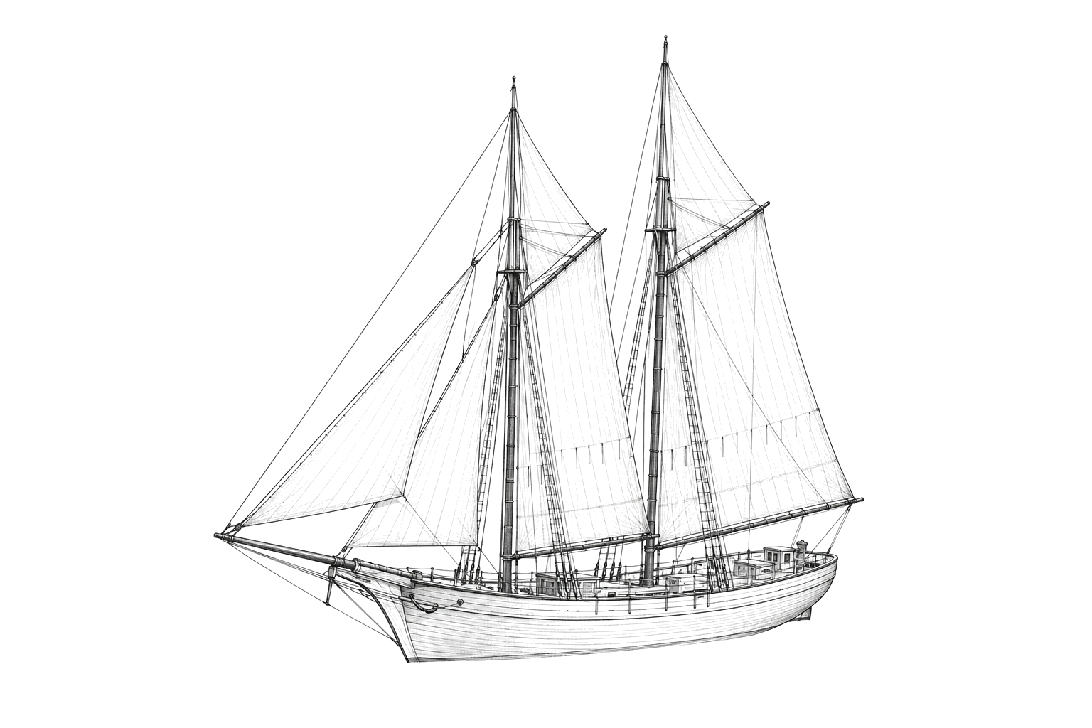 Engraved line drawing of the Rosabelle