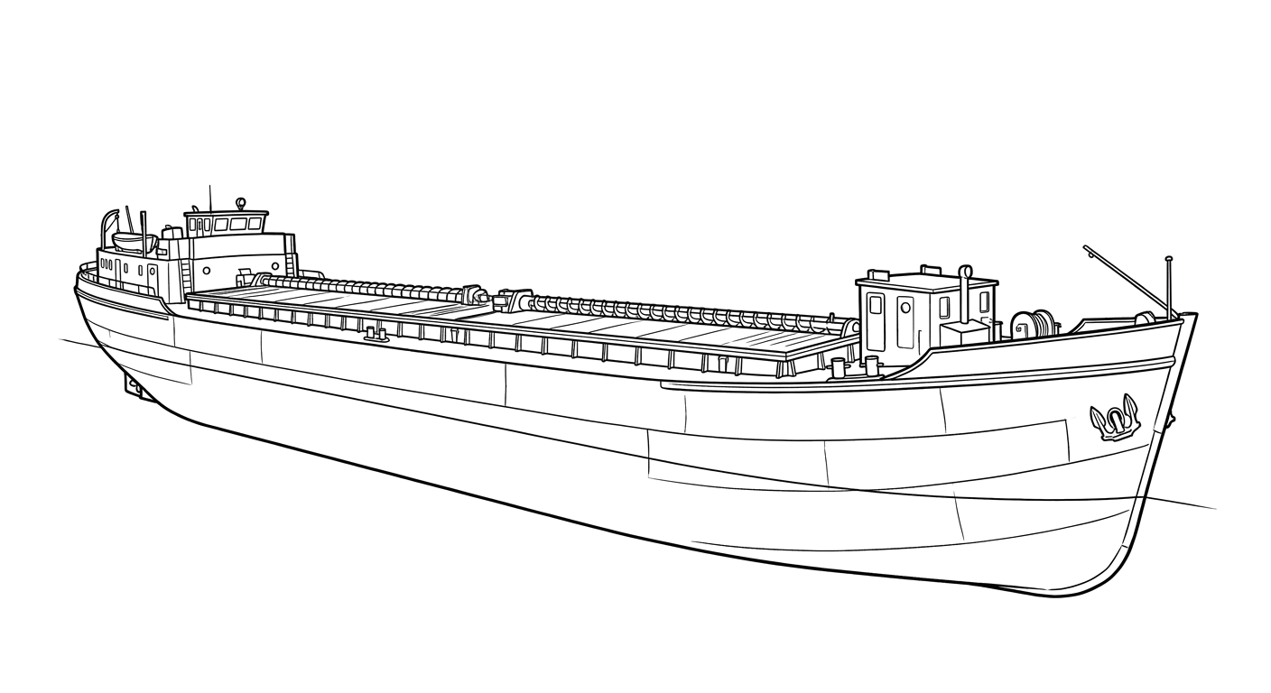Engraved line drawing of the Angela