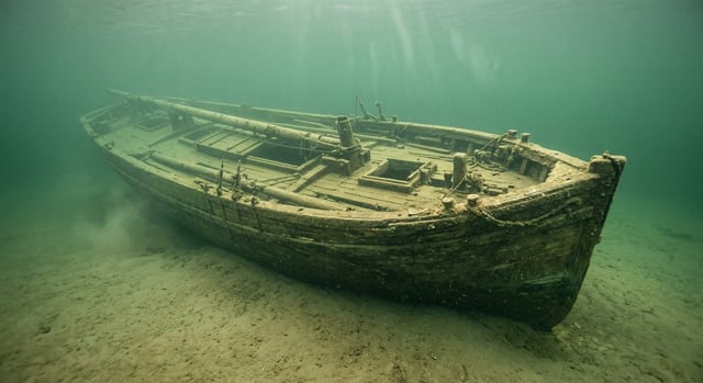 Artistic impression of the Sailing Canal Boat Troy (Wreck SS)
