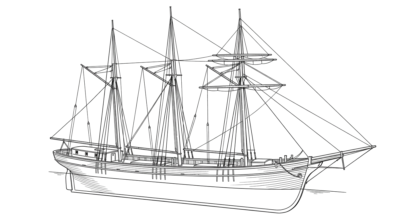 Engraved line drawing of the Pretoria