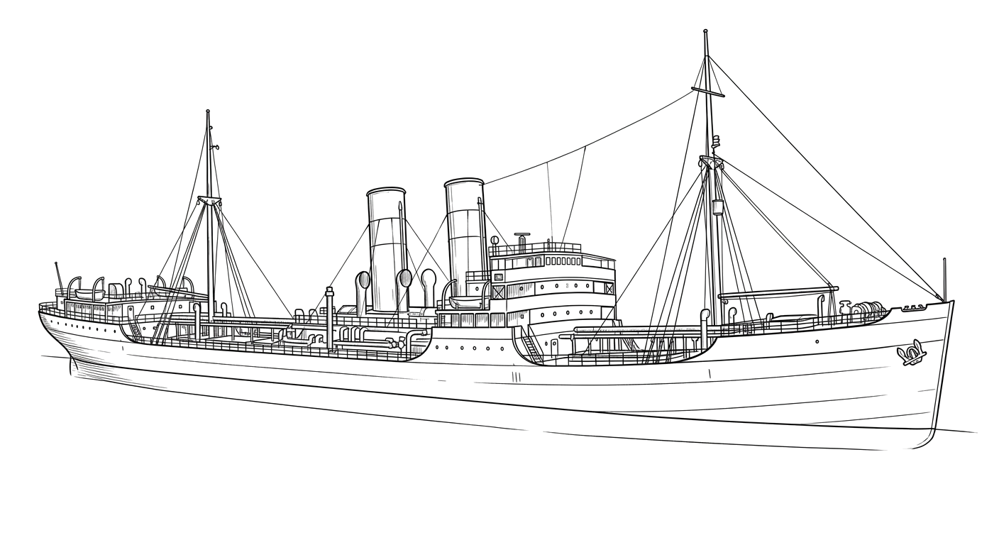 Engraved line drawing of the SS Australia