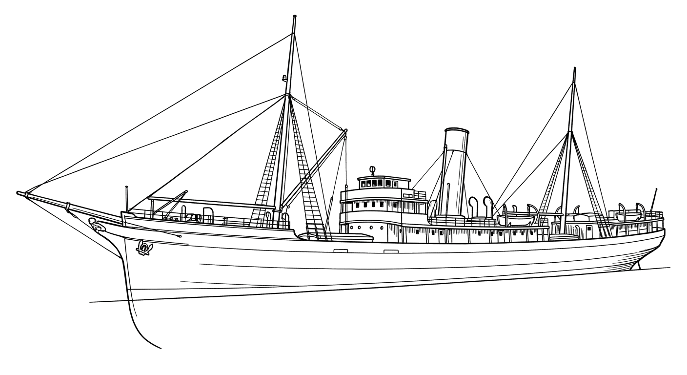 Engraved line drawing of the SS Northwestern